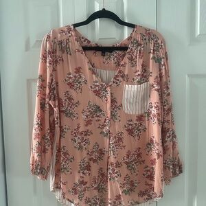 Fred David Peach Floral Blouse